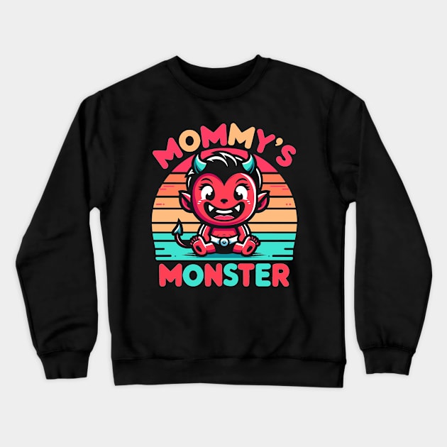 Mommy's Monster | Cute mischief baby boy design | Mama and baby boy bond Crewneck Sweatshirt by Nora Liak